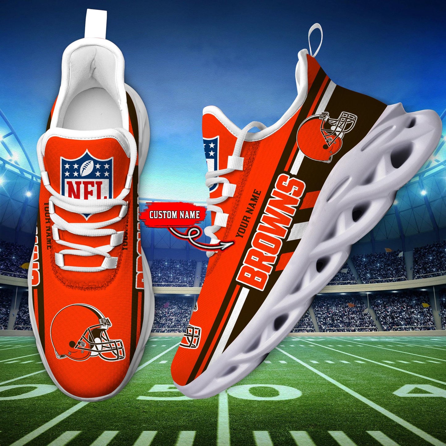 Ideafootwear Cleveland Browns Max Soul Shoes Sneakers For Men And Women