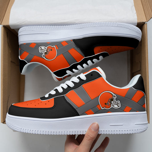 Ideafootwear Cleveland Browns NFL Air Low-Top Sneakers Shoes For Men And Women