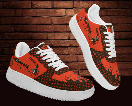 Ideafootwear Cleveland Browns NFL Air Low-Top Sneakers Shoes For Men And Women