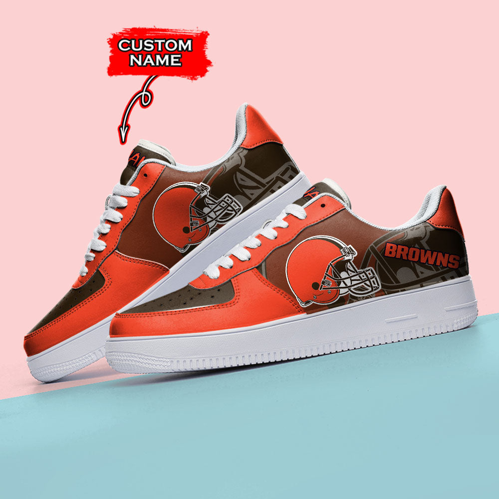 Ideafootwear Cleveland Browns NFL Air Low-Top Sneakers Shoes For Men And Women
