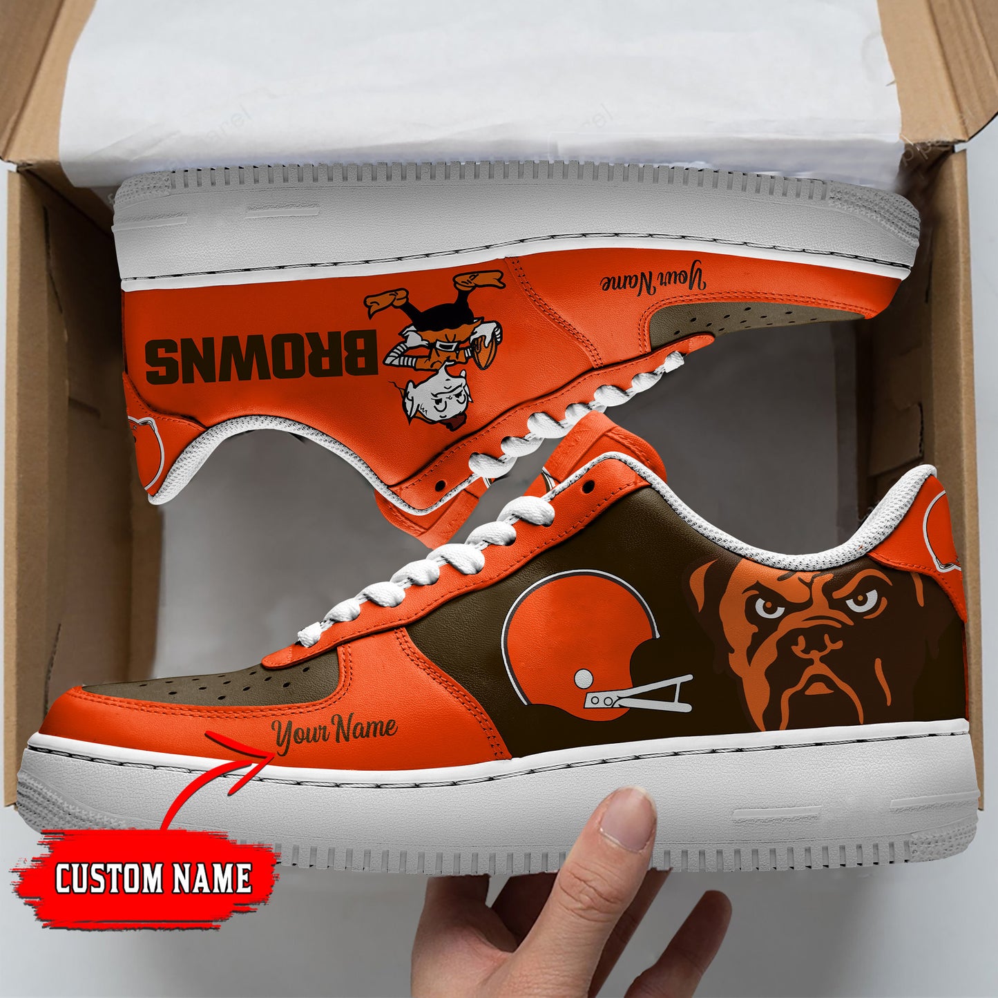 Ideafootwear Cleveland Browns NFL Air Low-Top Sneakers Shoes For Men And Women