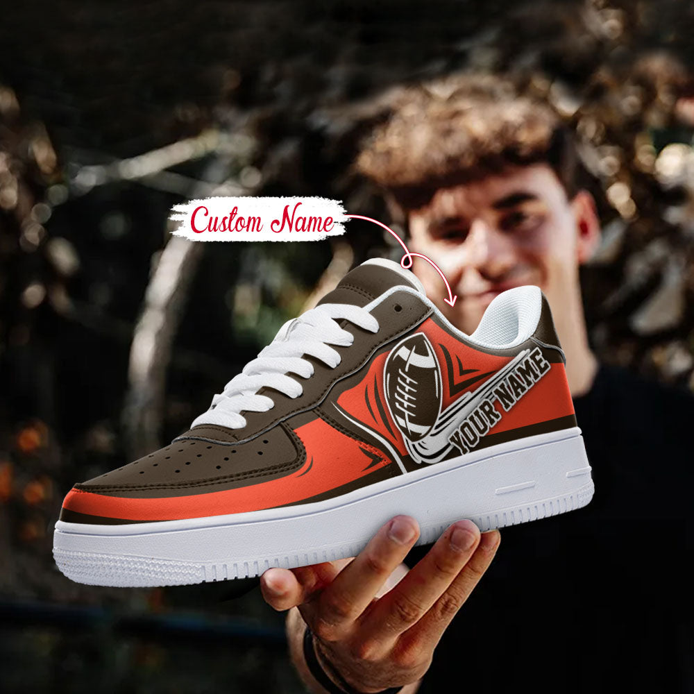 Ideafootwear Cleveland Browns NFL Air Low-Top Sneakers Shoes For Men And Women