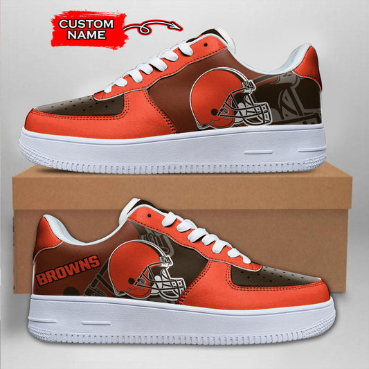 Ideafootwear Cleveland Browns NFL Air Low-Top Sneakers Shoes For Men And Women