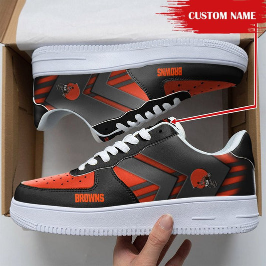 Ideafootwear Cleveland Browns NFL Air Low-Top Sneakers Shoes For Men And Women