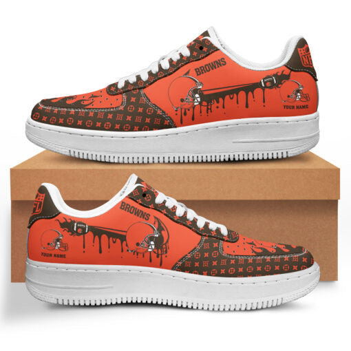 Ideafootwear Cleveland Browns NFL Air Low-Top Sneakers Shoes For Men And Women