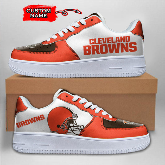 Ideafootwear Cleveland Browns NFL Air Low-Top Sneakers Shoes For Men And Women