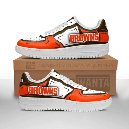 Ideafootwear Cleveland Browns NFL Air Low-Top Sneakers Shoes For Men And Women
