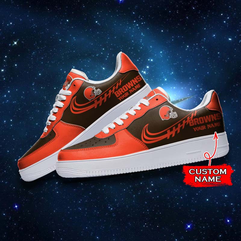 Ideafootwear Cleveland Browns NFL Air Low-Top Sneakers Shoes For Men And Women