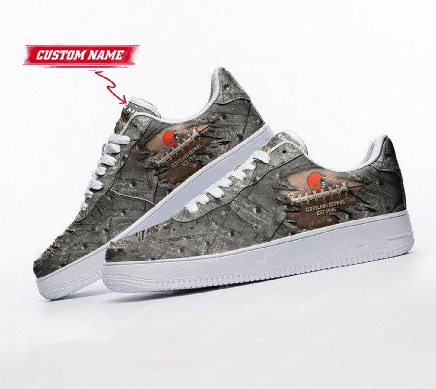 Ideafootwear Cleveland Browns NFL Air Low-Top Sneakers Shoes For Men And Women