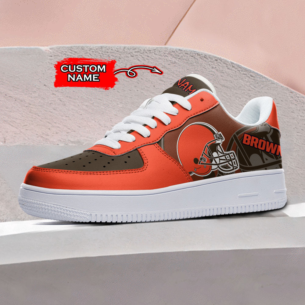 Ideafootwear Cleveland Browns NFL Air Low-Top Sneakers Shoes For Men And Women