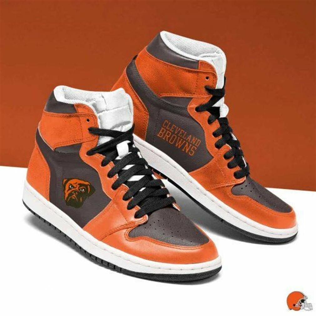 Ideafootwear Cleveland Browns NFL AJ1 High Sneakers Shoes For Men And Women