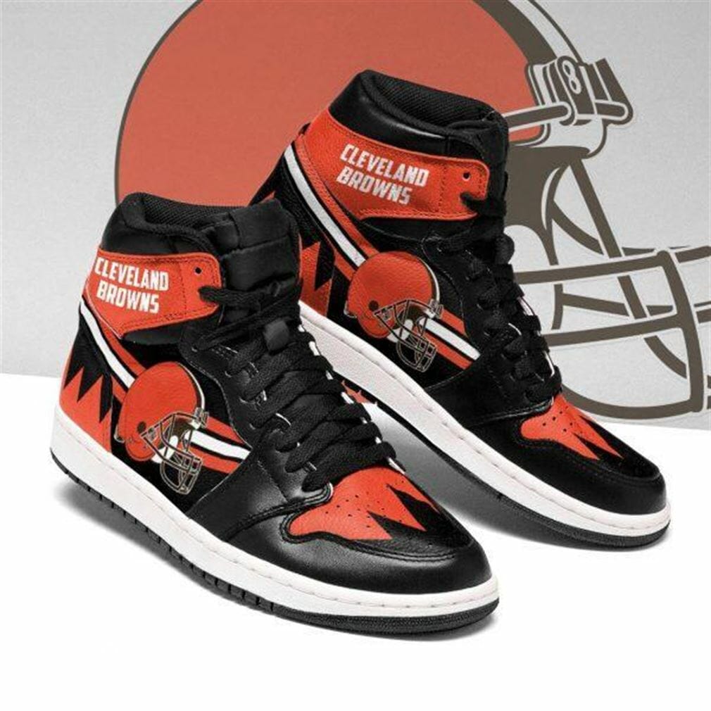 Ideafootwear Cleveland Browns NFL AJ1 High Sneakers Shoes For Men And Women