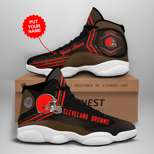 Ideafootwear Cleveland Browns NFL AJ13 Sneakers Shoes For Men And Women