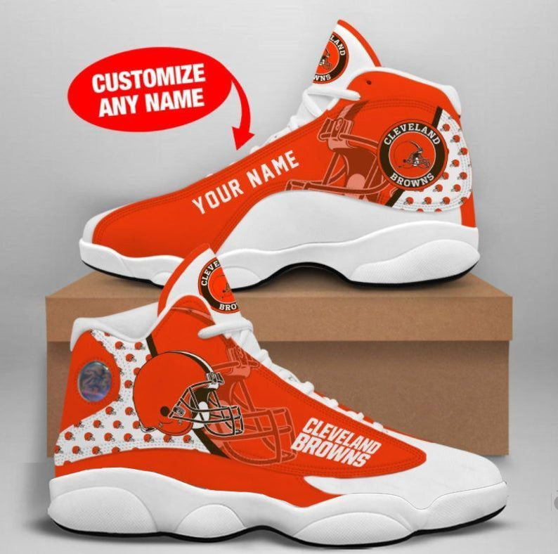 Ideafootwear Cleveland Browns NFL AJ13 Sneakers Shoes For Men And Women