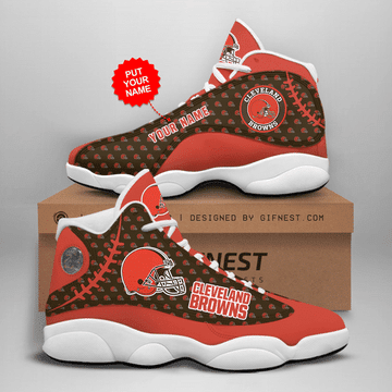 Ideafootwear Cleveland Browns NFL AJ13 Sneakers Shoes For Men And Women