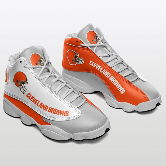 Ideafootwear Cleveland Browns NFL AJ13 Sneakers Shoes For Men And Women