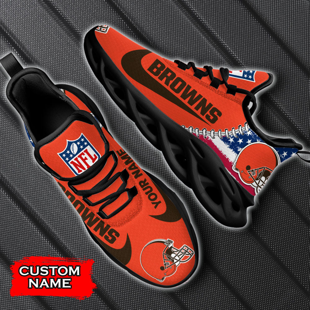Ideafootwear Cleveland Browns NFL Max Soul Shoes Sneakers For Men And Women