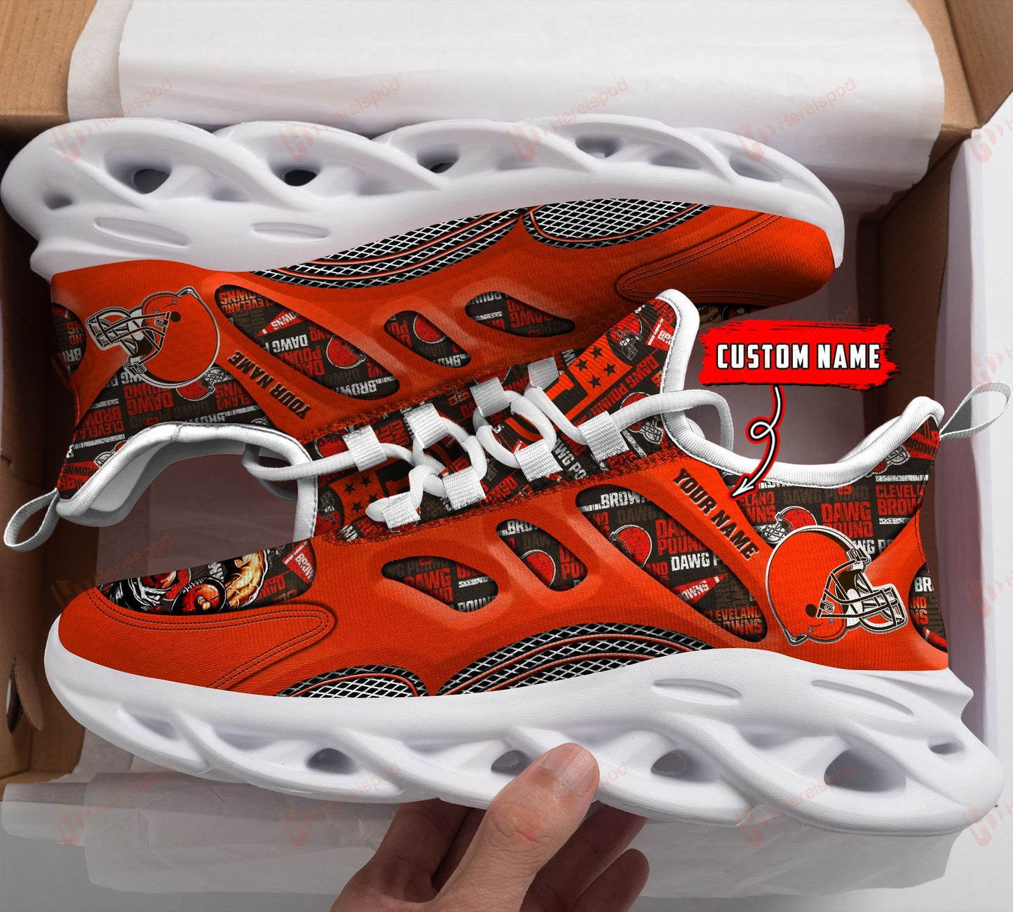 Ideafootwear Cleveland Browns NFL Max Soul Shoes Sneakers For Men And Women