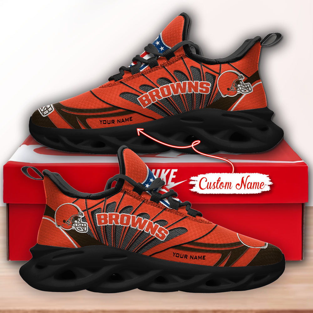 Ideafootwear Cleveland Browns NFL Max Soul Shoes Sneakers For Men And Women