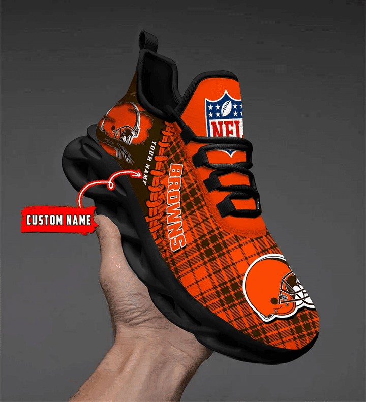 Ideafootwear Cleveland Browns NFL Max Soul Shoes Sneakers For Men And Women