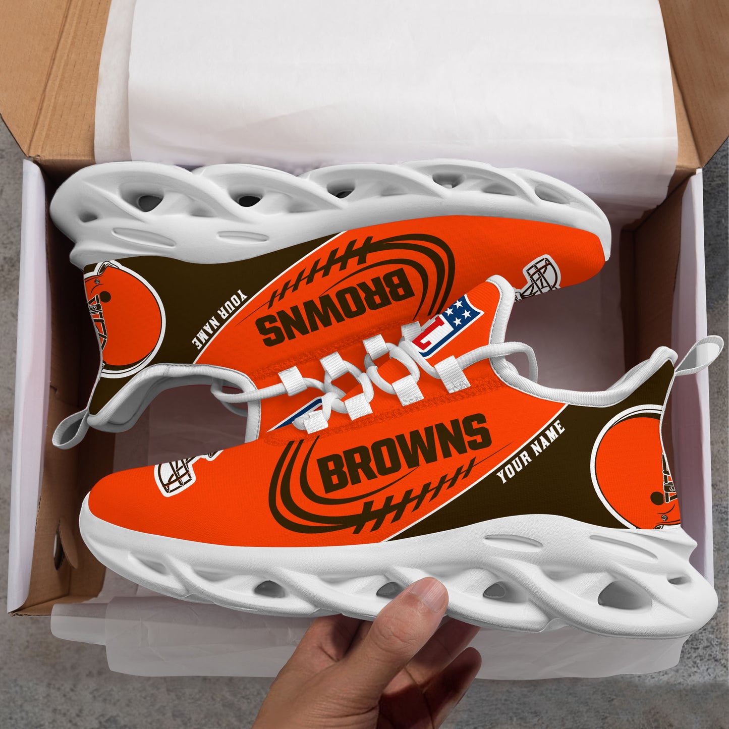 Ideafootwear Cleveland Browns NFL Max Soul Shoes Sneakers For Men And Women