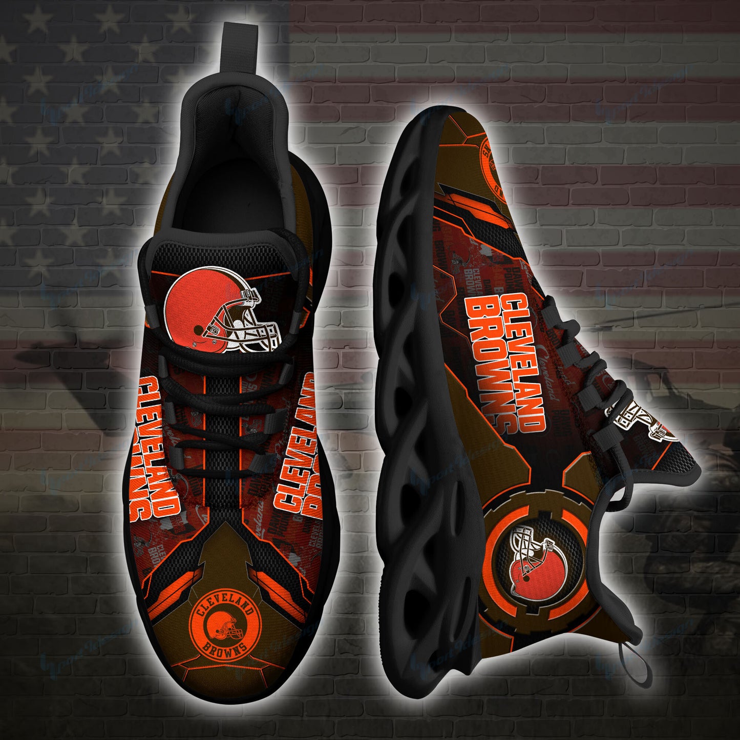 Ideafootwear Cleveland Browns NFL Max Soul Shoes Sneakers For Men And Women