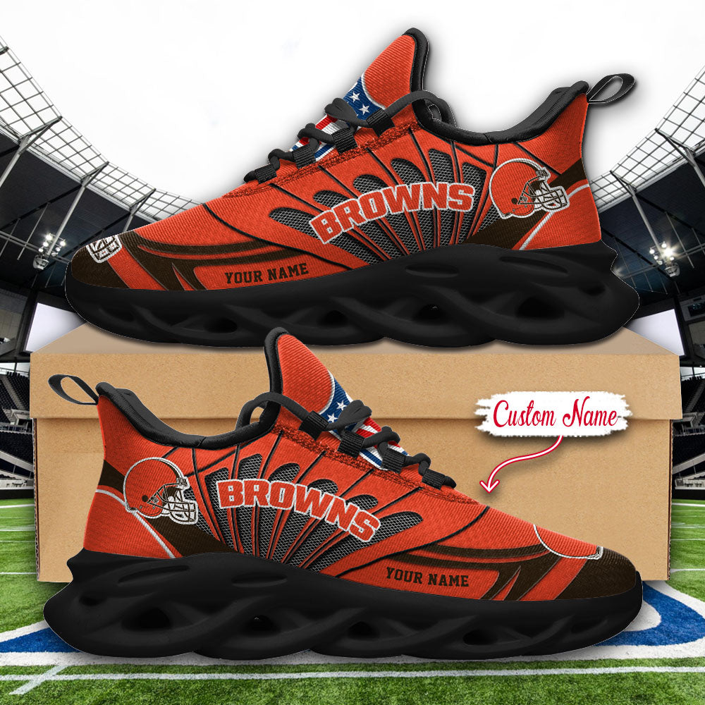 Ideafootwear Cleveland Browns NFL Max Soul Shoes Sneakers For Men And Women