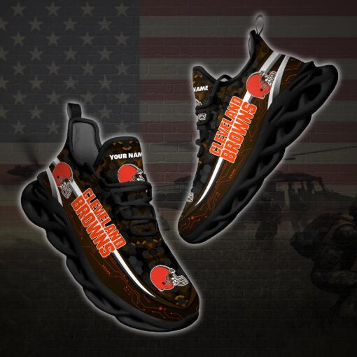 Ideafootwear Cleveland Browns NFL Max Soul Shoes Sneakers For Men And Women