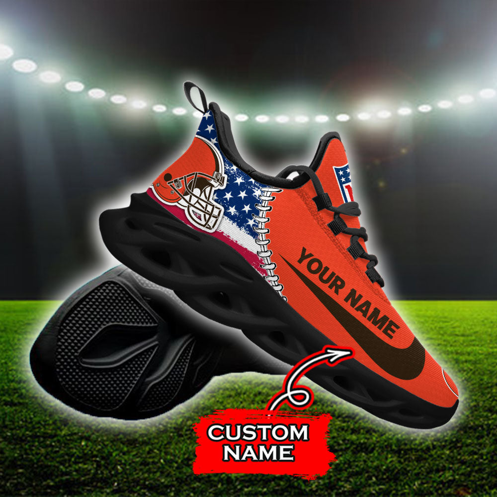 Ideafootwear Cleveland Browns NFL Max Soul Shoes Sneakers For Men And Women