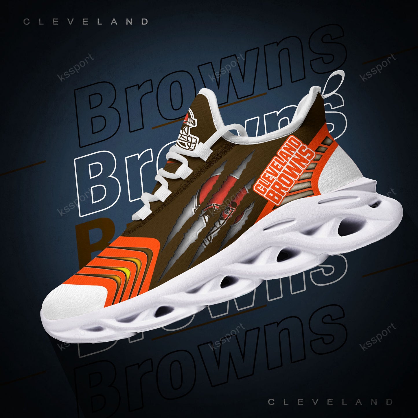 Ideafootwear Cleveland Browns NFL Max Soul Shoes Sneakers For Men And Women