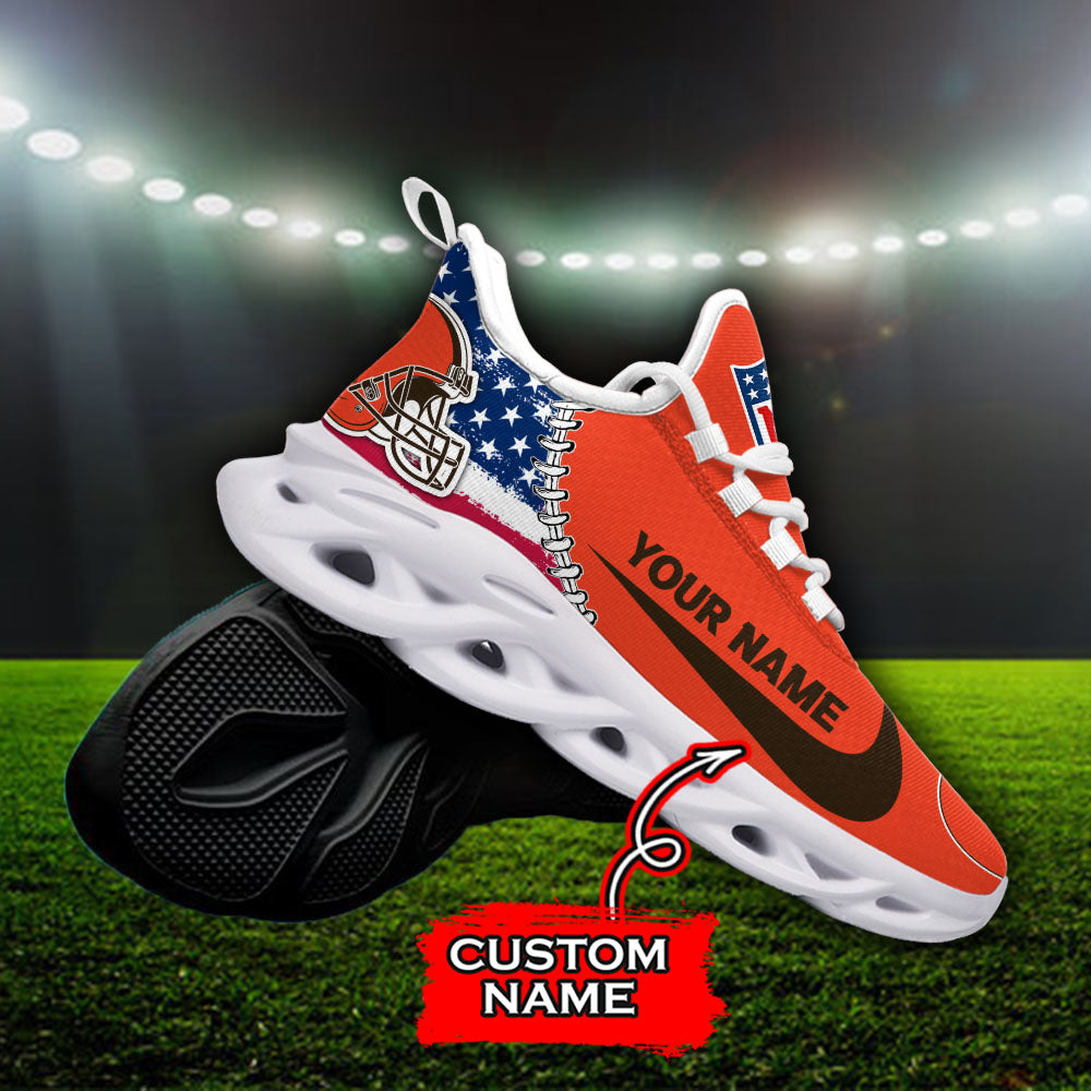 Ideafootwear Cleveland Browns NFL Max Soul Shoes Sneakers For Men And Women