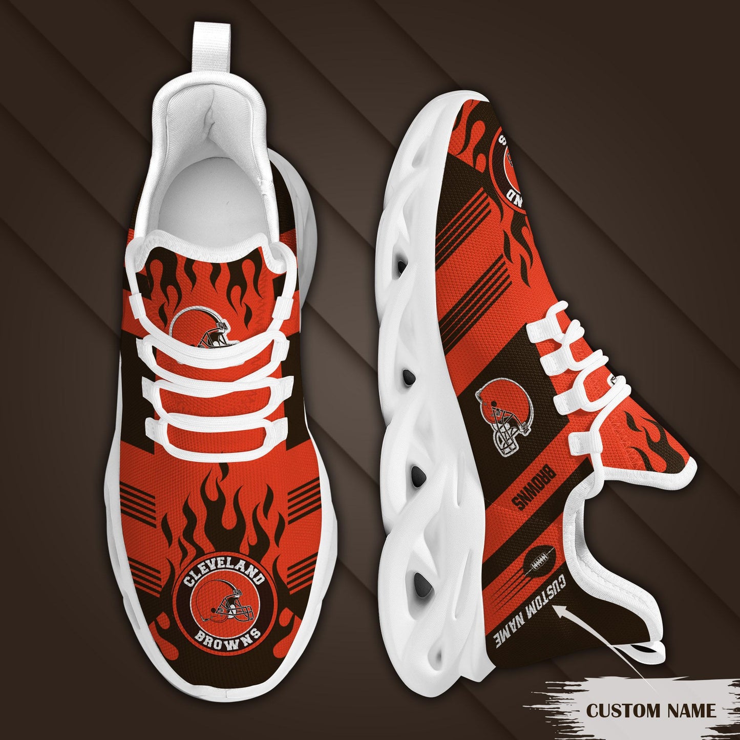 Ideafootwear Cleveland Browns NFL Max Soul Shoes Sneakers For Men And Women