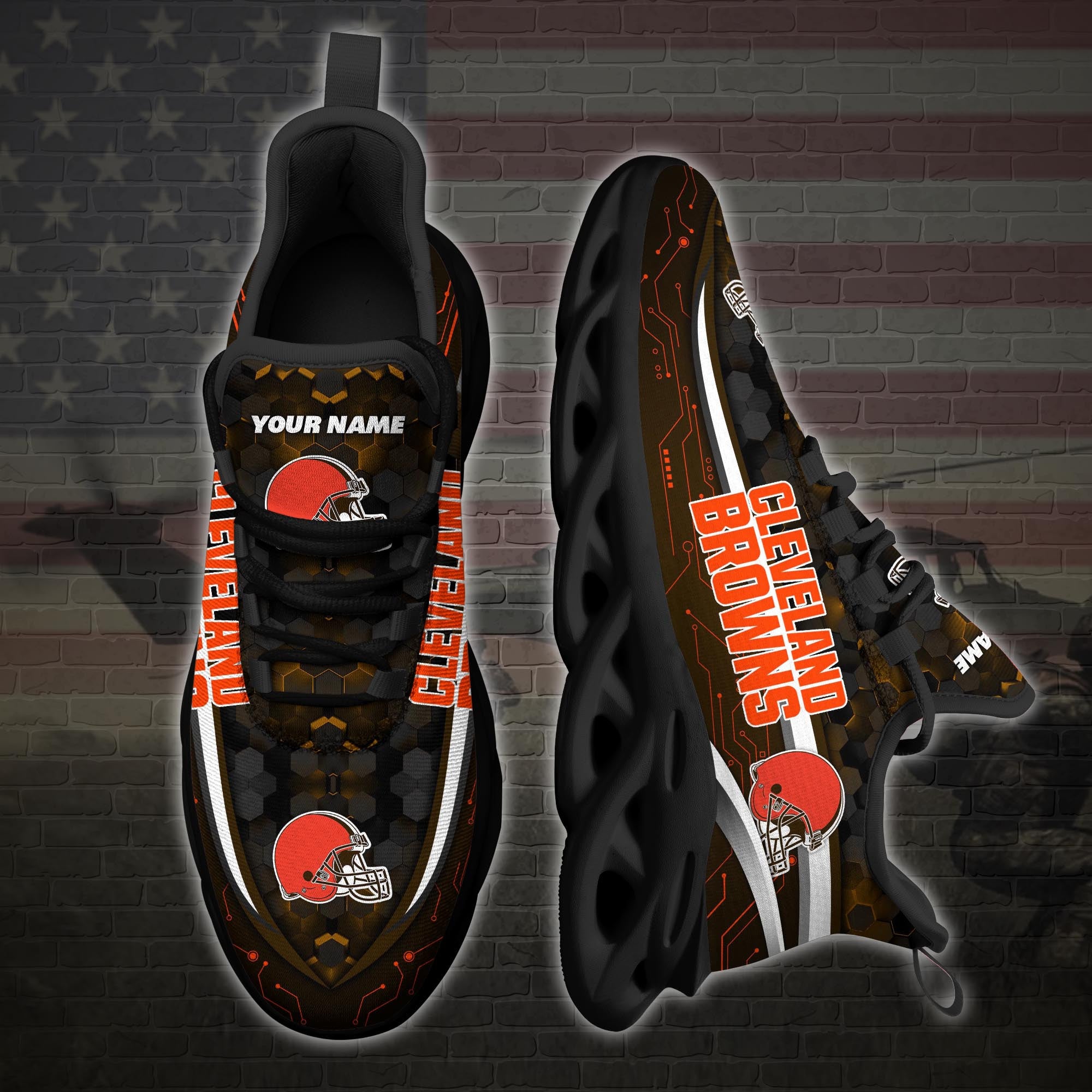 Ideafootwear Cleveland Browns NFL Max Soul Shoes Sneakers For Men And Women