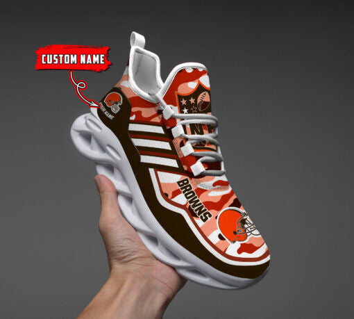 Ideafootwear Cleveland Browns NFL Max Soul Shoes Sneakers For Men And Women
