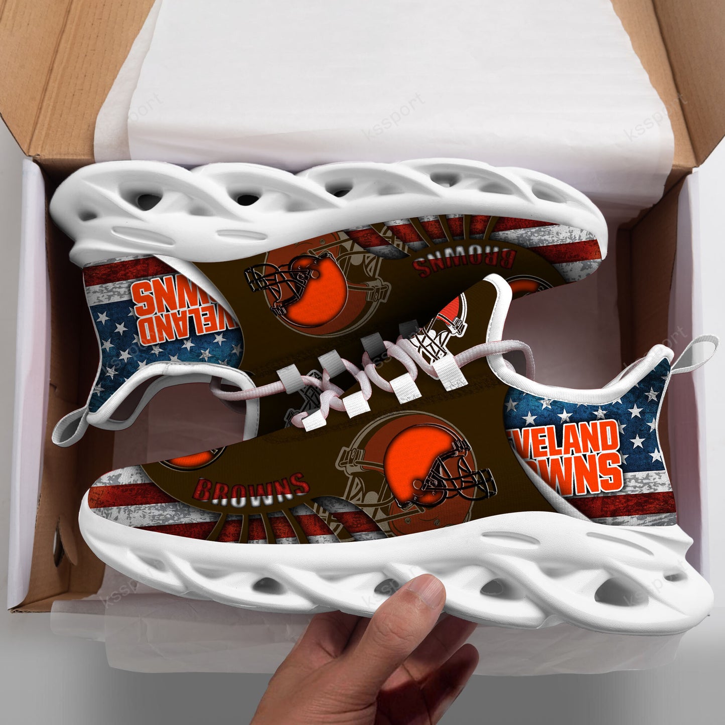 Ideafootwear Cleveland Browns NFL Max Soul Shoes Sneakers For Men And Women