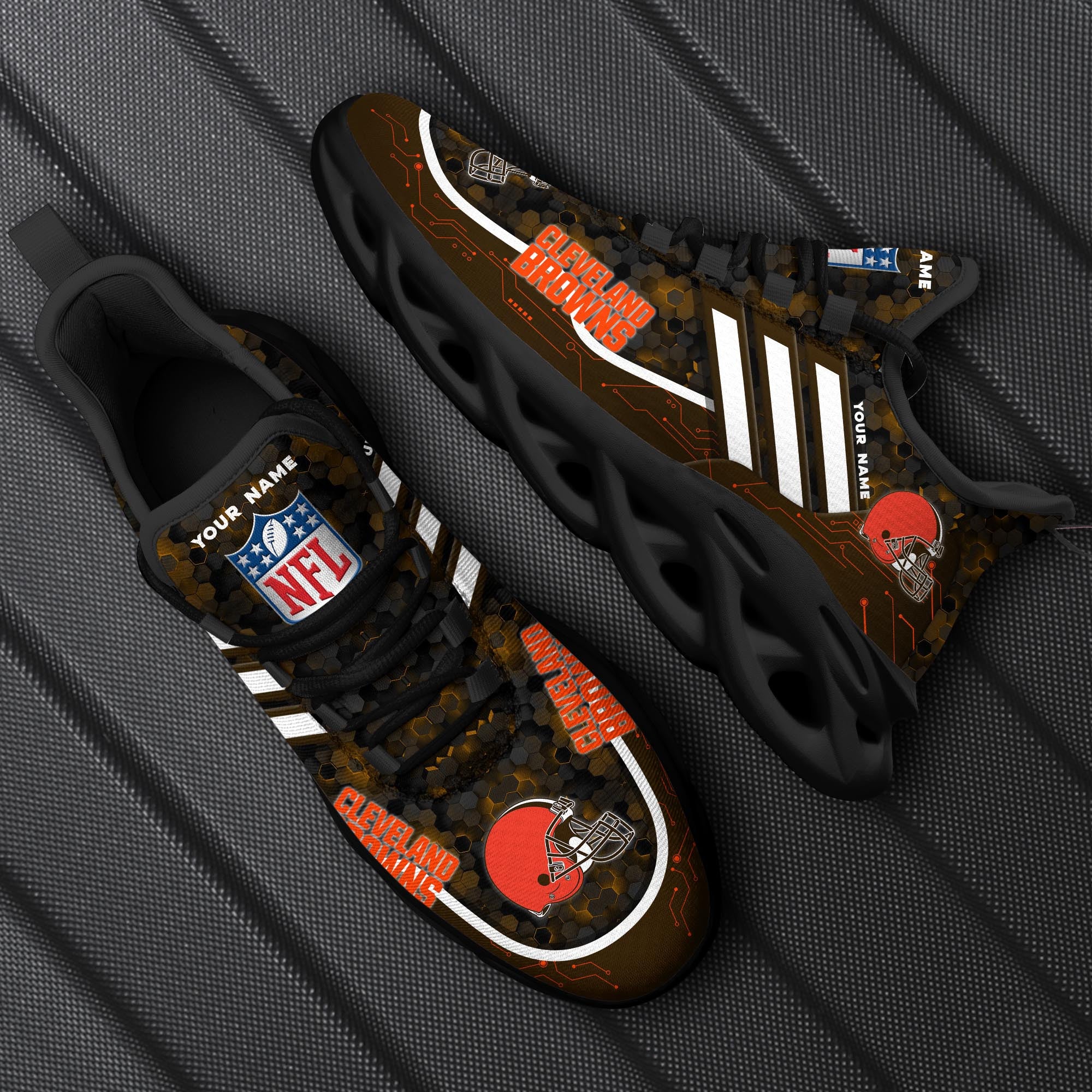 Ideafootwear Cleveland Browns NFL Max Soul Shoes Sneakers For Men And Women