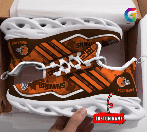 Ideafootwear Cleveland Browns NFL Max Soul Shoes Sneakers For Men And Women