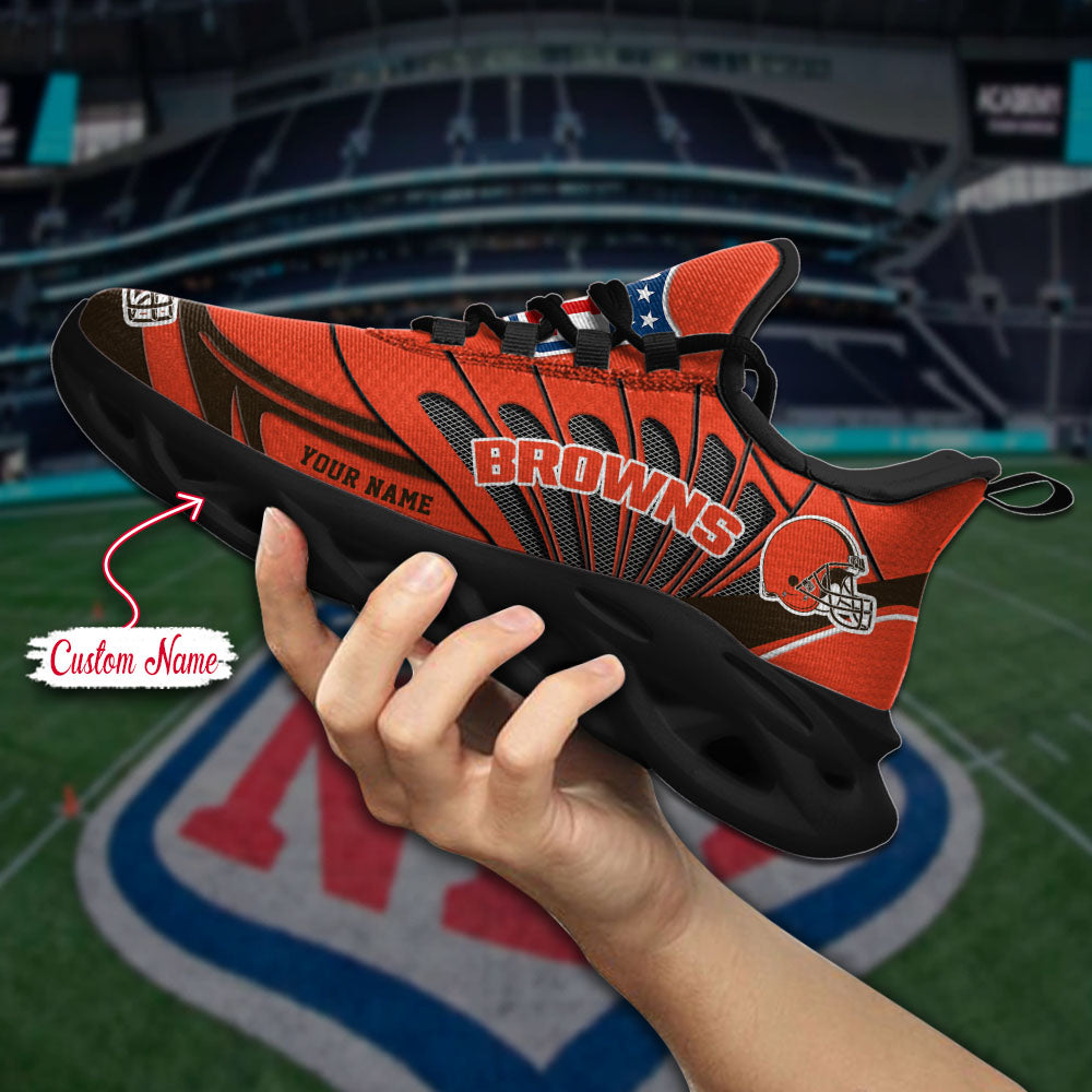 Ideafootwear Cleveland Browns NFL Max Soul Shoes Sneakers For Men And Women