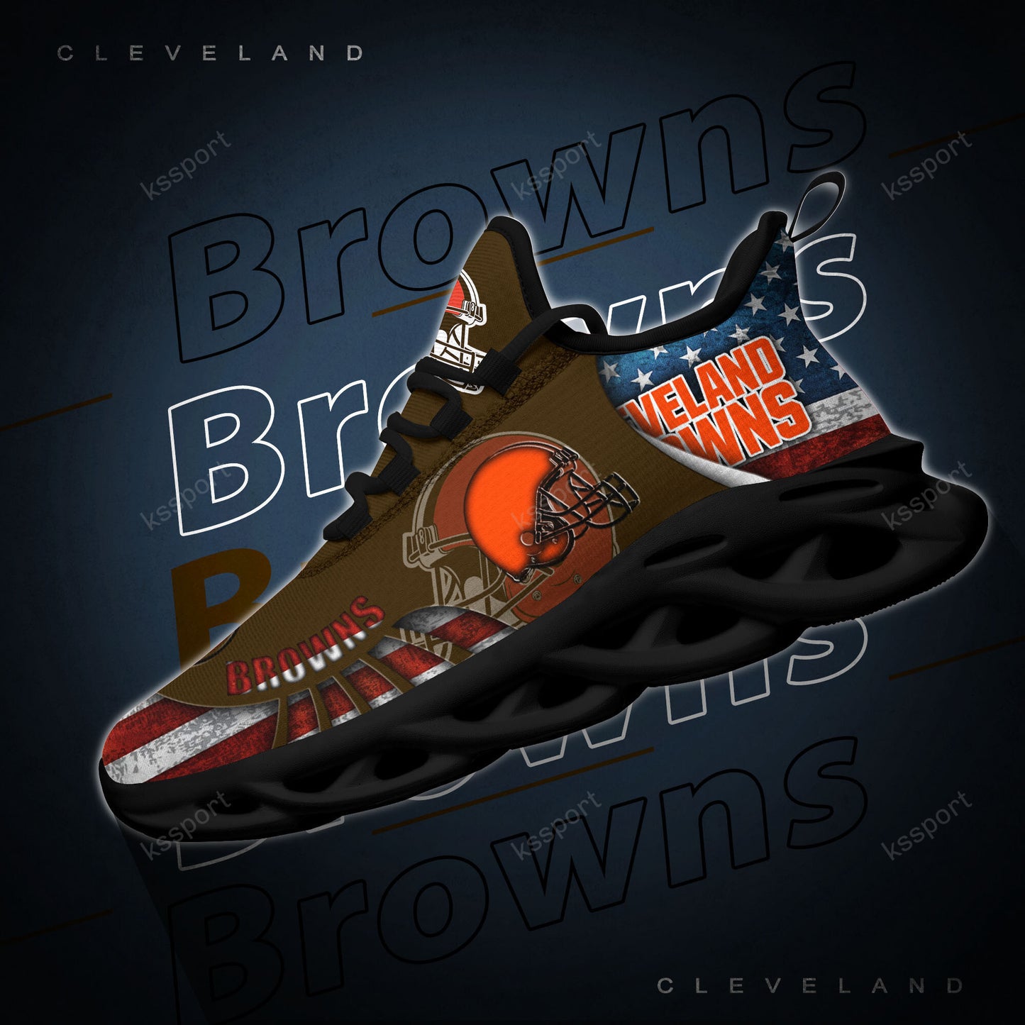 Ideafootwear Cleveland Browns NFL Max Soul Shoes Sneakers For Men And Women