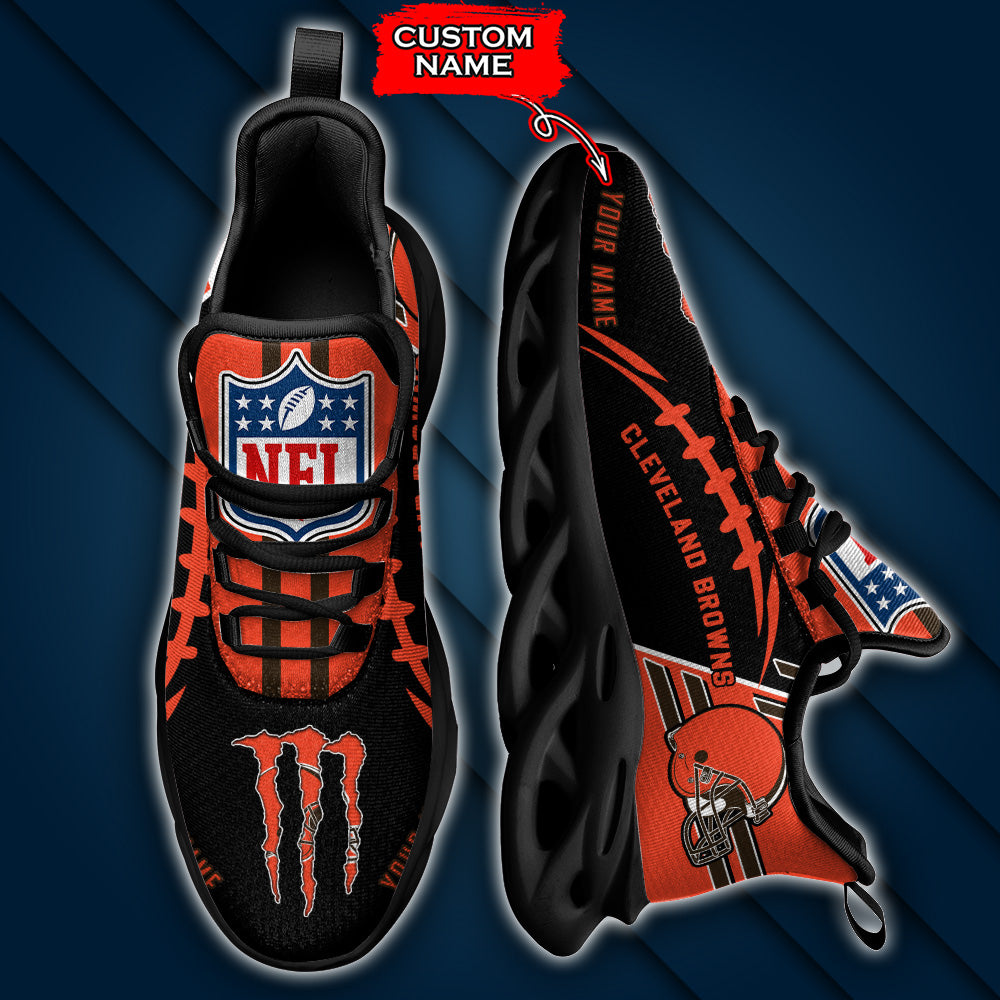 Ideafootwear Cleveland Browns NFL Max Soul Shoes Sneakers For Men And Women