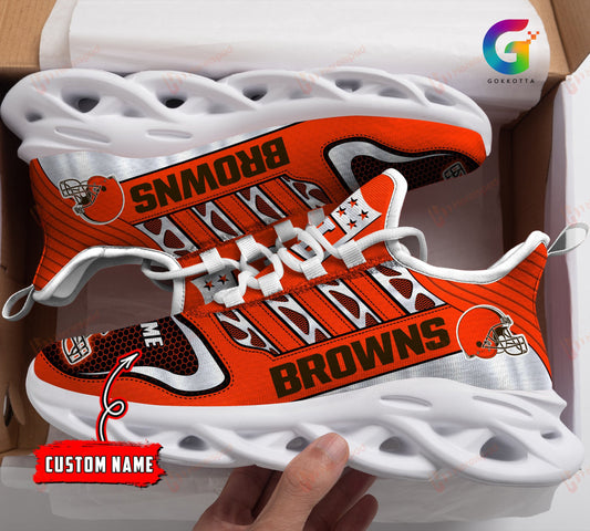 Ideafootwear Cleveland Browns NFL Max Soul Shoes Sneakers For Men And Women
