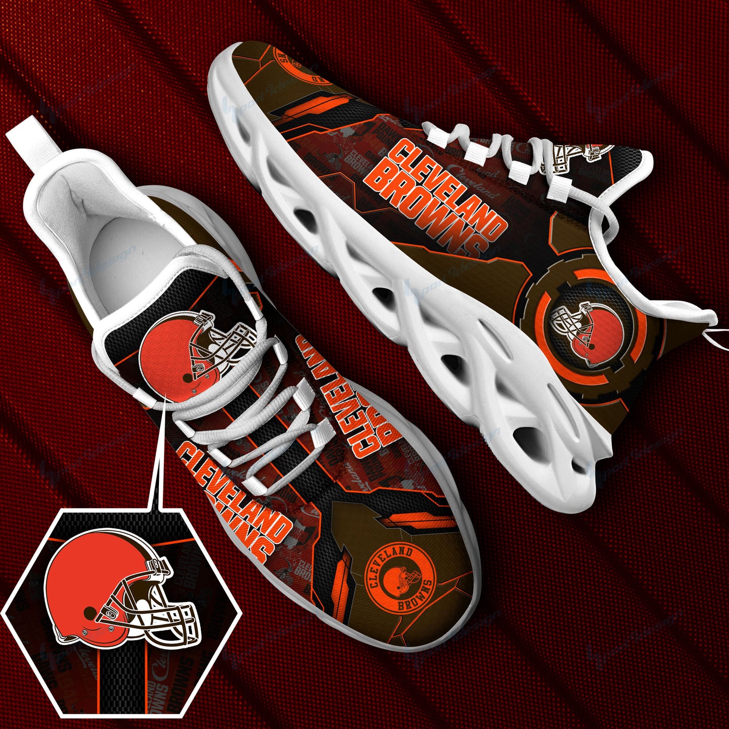 Ideafootwear Cleveland Browns NFL Max Soul Shoes Sneakers For Men And Women