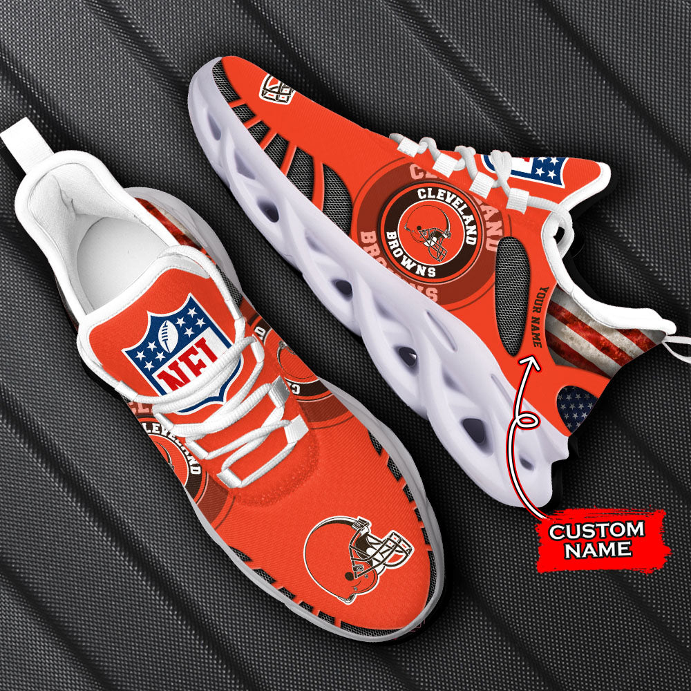 Ideafootwear Cleveland Browns NFL Max Soul Shoes Sneakers For Men And Women