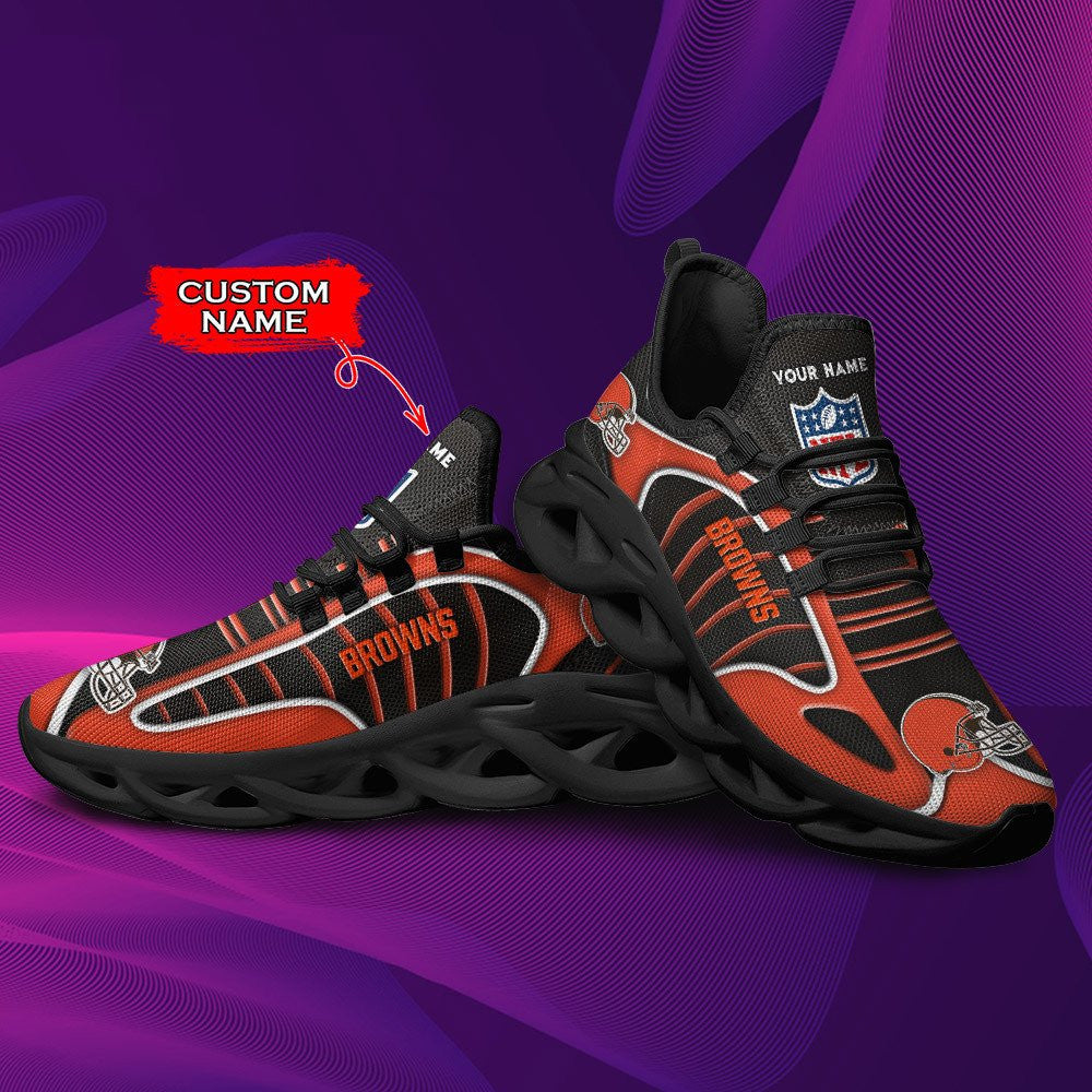 Ideafootwear Cleveland Browns NFL Max Soul Shoes Sneakers For Men And Women