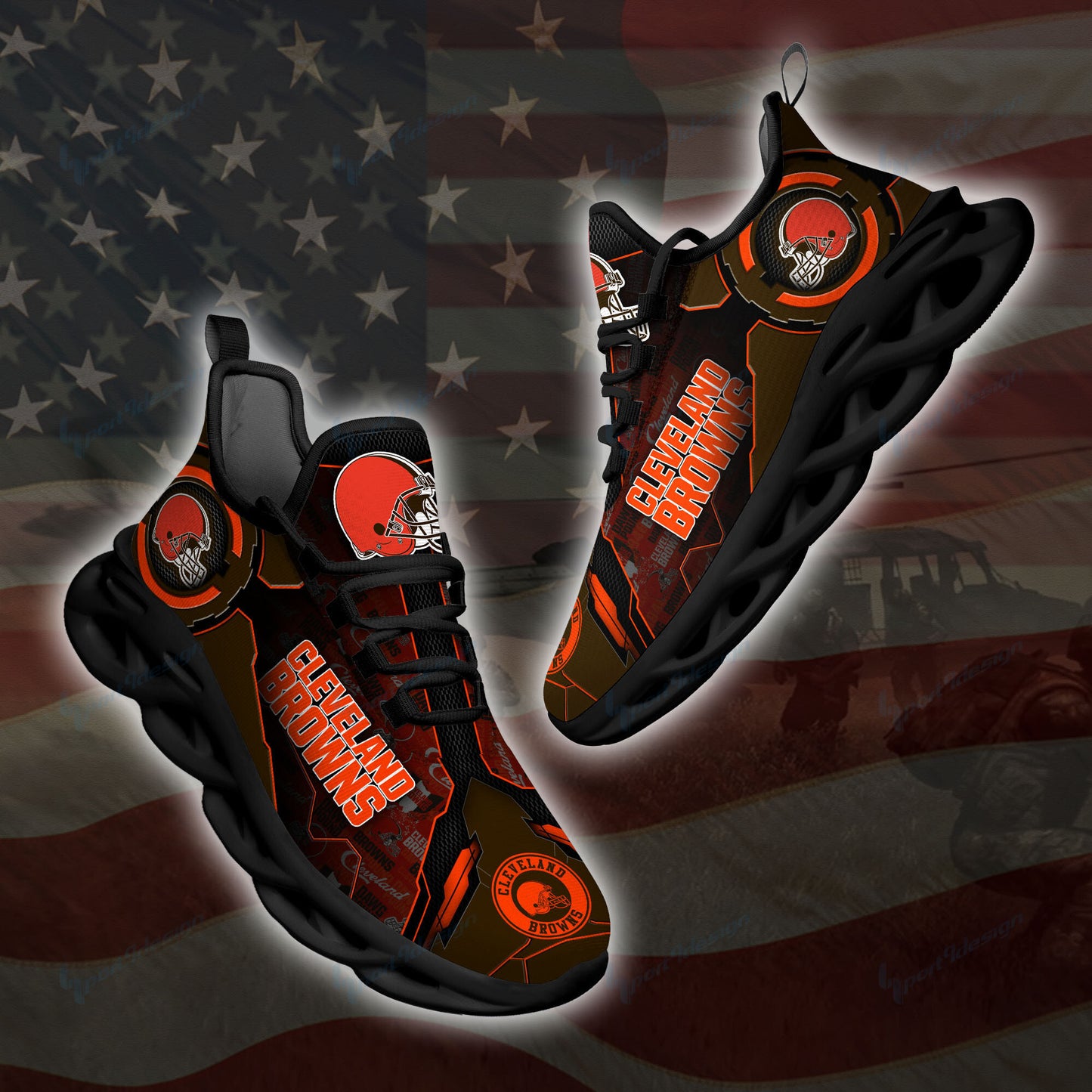 Ideafootwear Cleveland Browns NFL Max Soul Shoes Sneakers For Men And Women