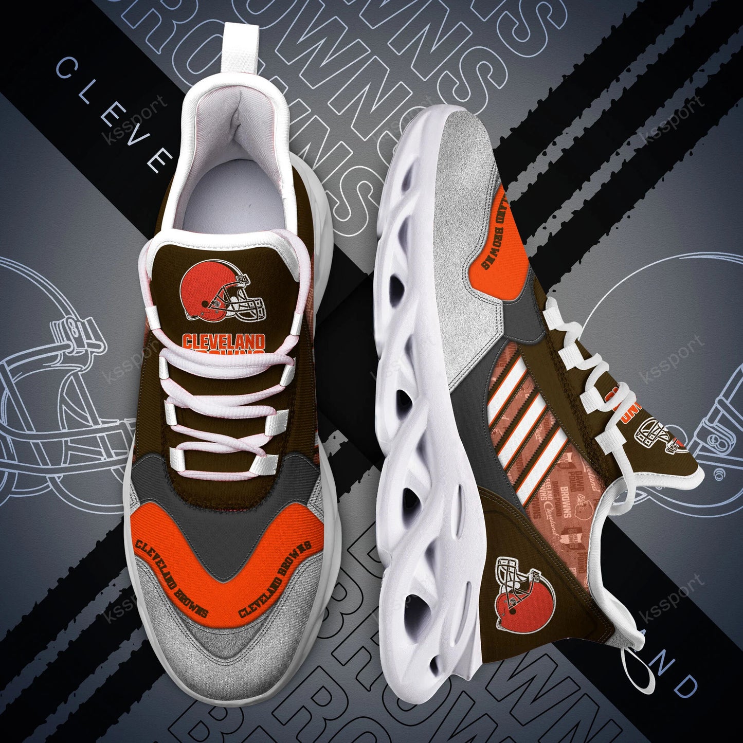 Ideafootwear Cleveland Browns NFL Max Soul Shoes Sneakers For Men And Women