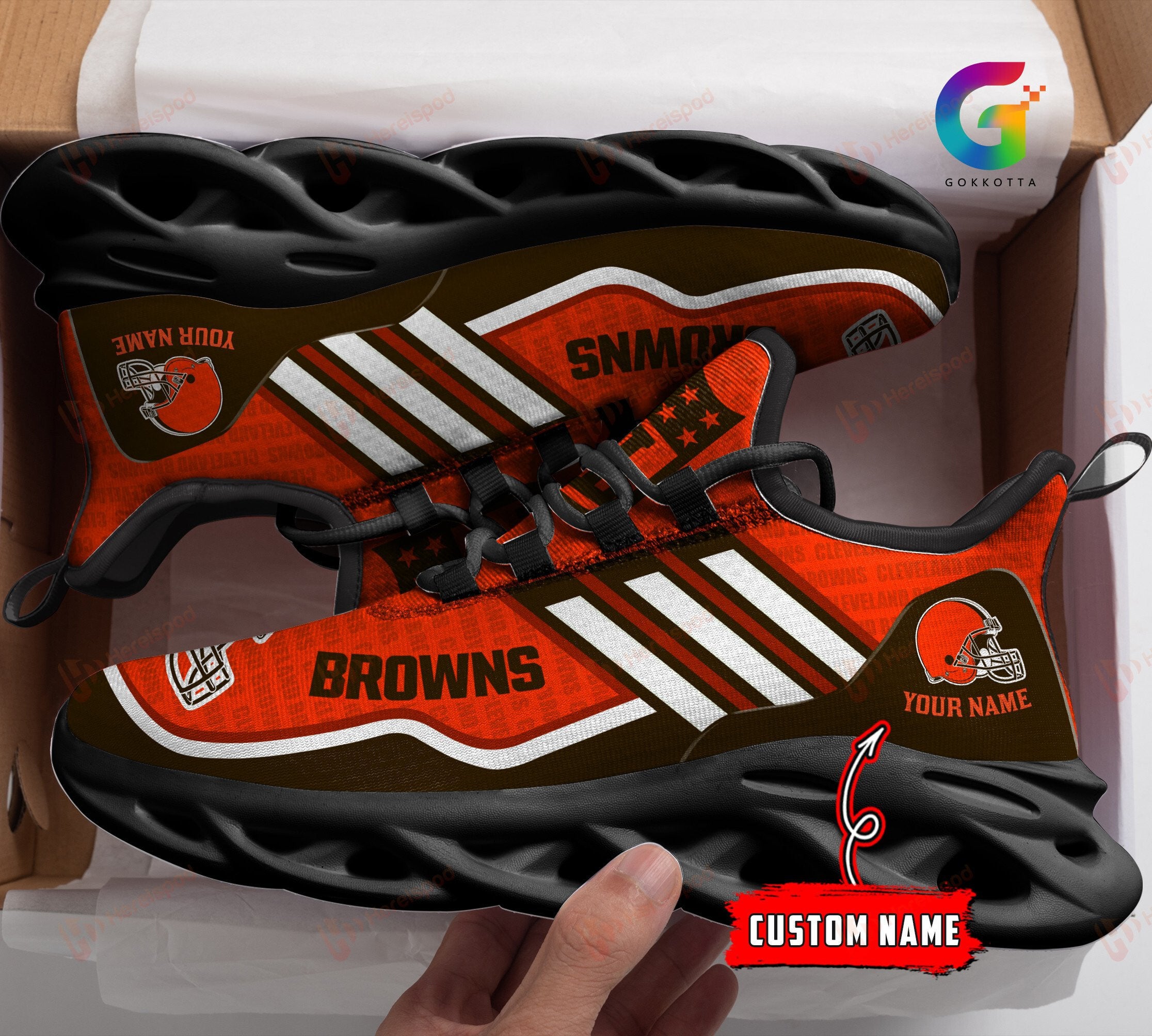 Ideafootwear Cleveland Browns NFL Max Soul Shoes Sneakers For Men And Women