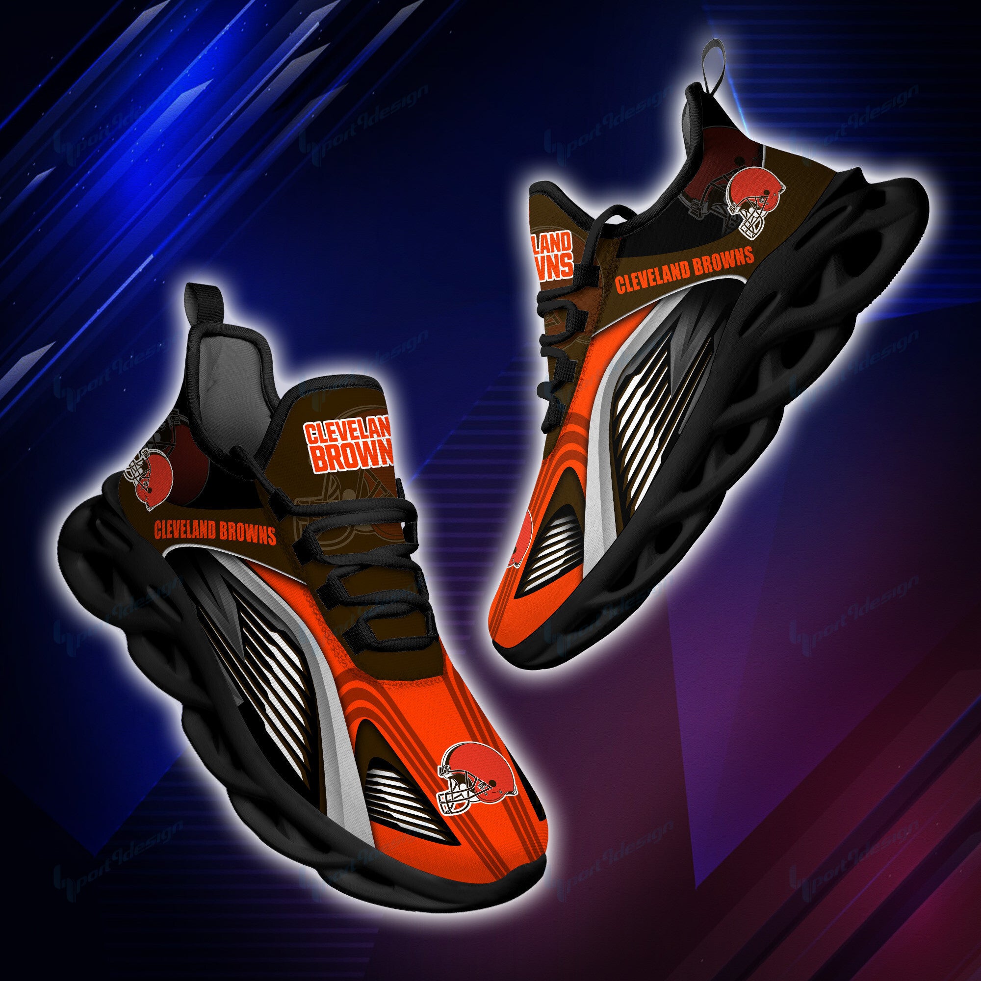 Ideafootwear Cleveland Browns NFL Max Soul Shoes Sneakers For Men And Women