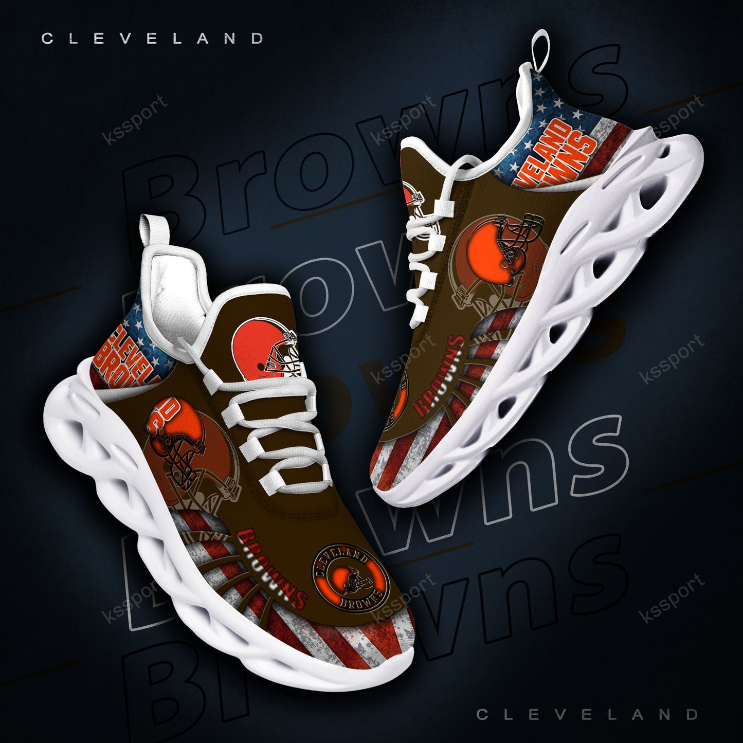 Ideafootwear Cleveland Browns NFL Max Soul Shoes Sneakers For Men And Women