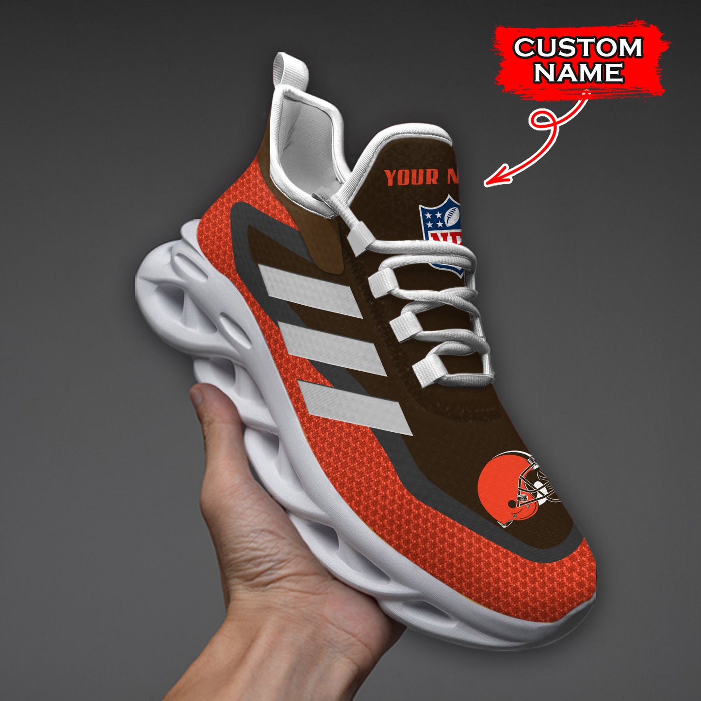 Ideafootwear Cleveland Browns NFL Max Soul Shoes Sneakers For Men And Women